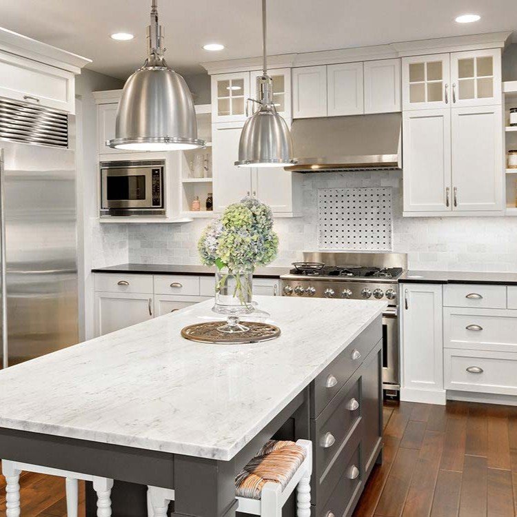 Kitchen remodel lighting installation in Metairie home with modern fixtures and professional wiring.